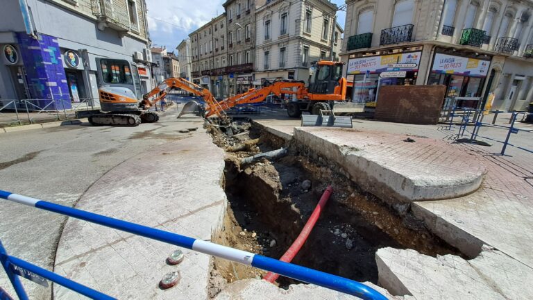 Chantier assainissement – Rue de la République – Saint-Etienne