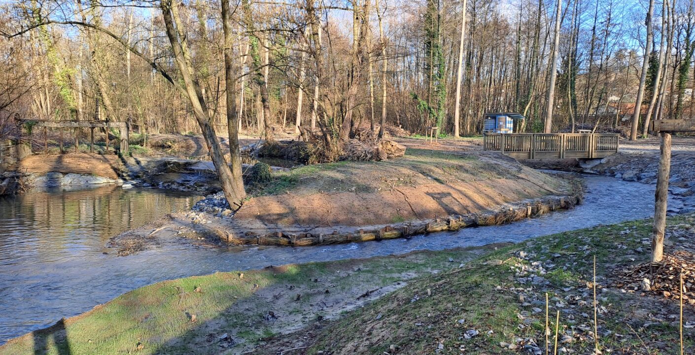 Travaux de restauration de la continuité écologique du seuil de Chantemerle à Saint-Didier de Formans